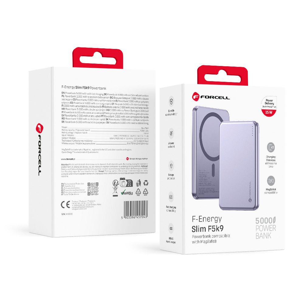MagSafe-compatible power bank Forcell F-Energy Slim