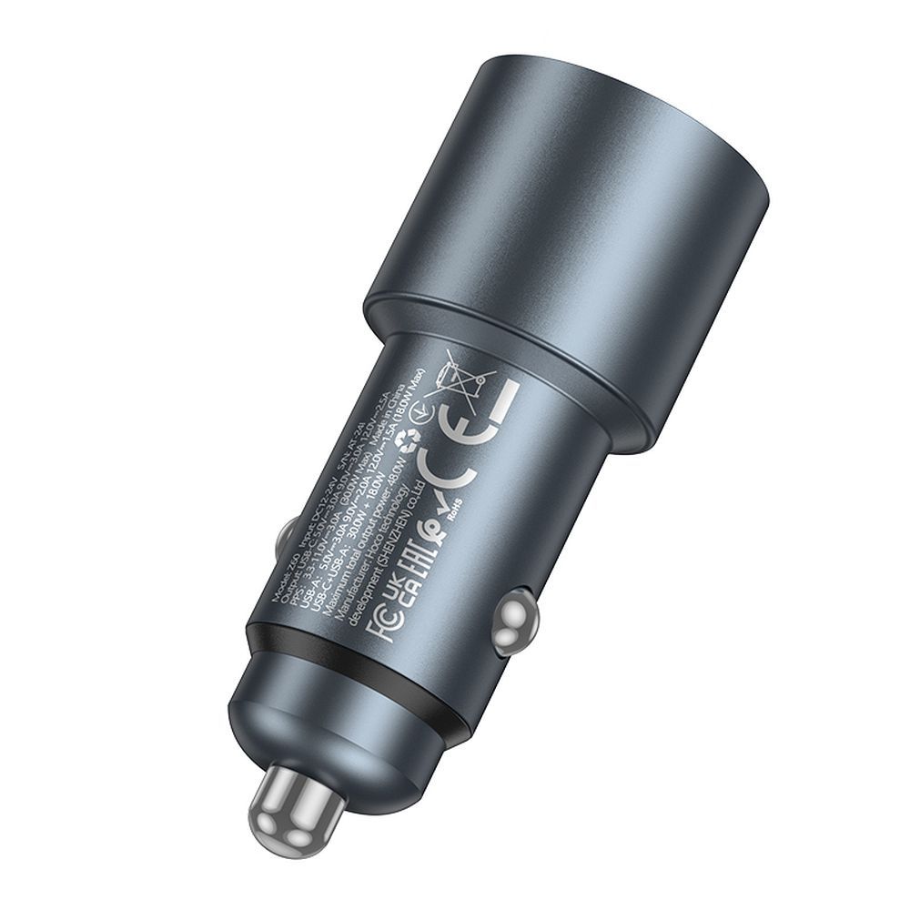 Car charger Hoco USB A + USB C PD QC3.0 48W Z60 black