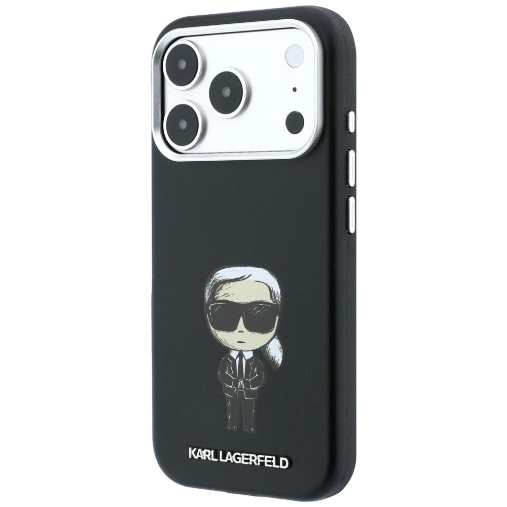 KARL LAGERFELD case for IPHONE 18 Pro/ 17 Pro compatible with MagSafe (Smooth Ikonik Sketch) black