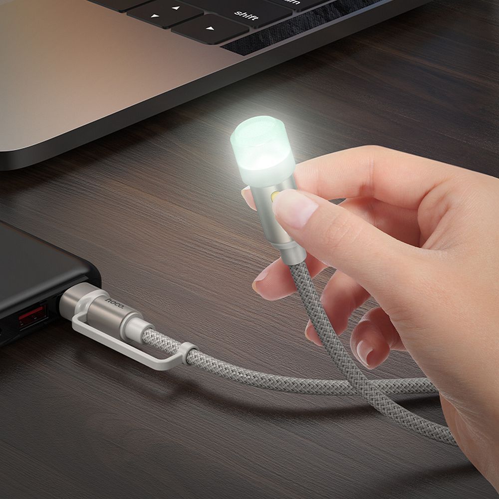 Kabel USB A / USB C do LED light Hoco 0,3 m UA38C czarny