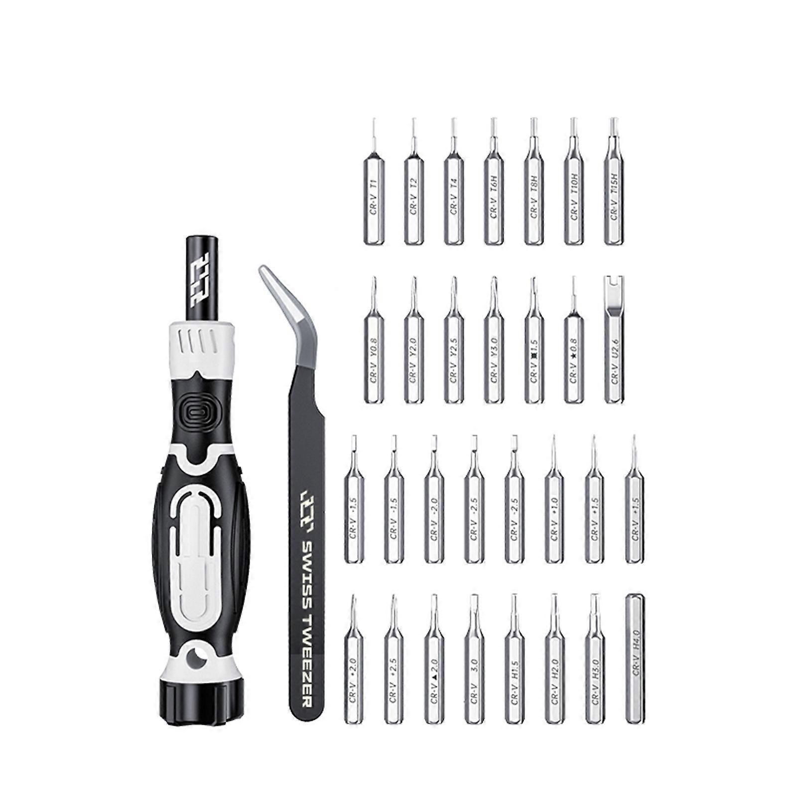 JAKEMY JM-8189A 32in1 Screwdriver with Precision Tweezers (Black)