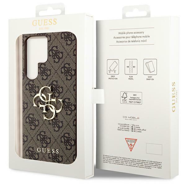 GUESS case for SAMSUNG S24 Ultra GUHCS24L4GMGBR (Leather 4G Metal Logo) brown