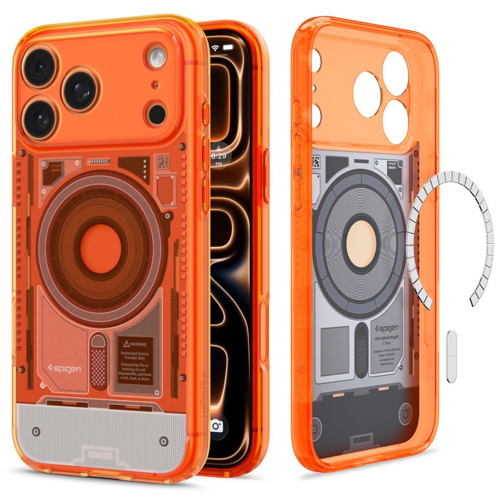 SPIGEN case ULTRA HYBRID compatible with MagSafe for IPHONE 17 Pro/18 Pro c-one tangerine