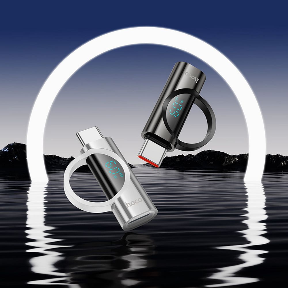 Adapter USB C do Lightning Hoco 3A 60W z wyświetlaczem UA32A czarny