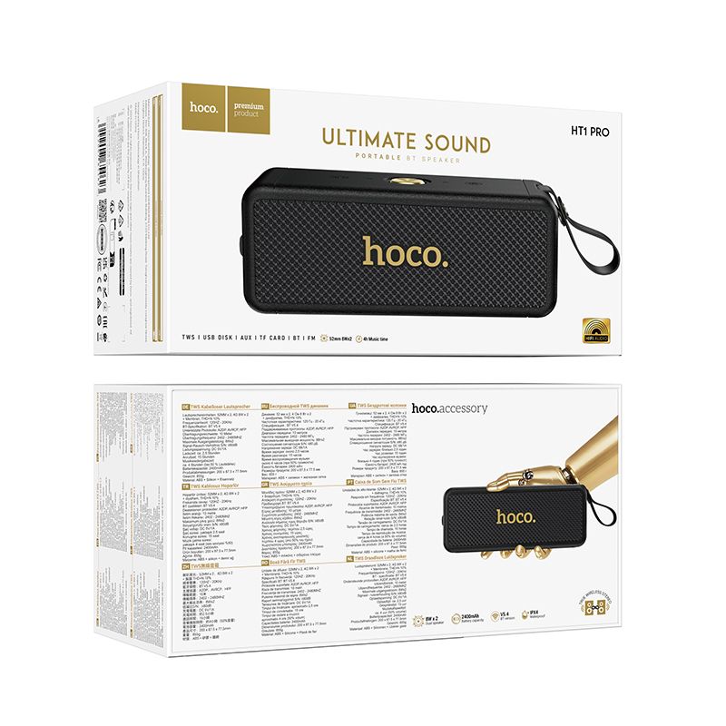 Wireless speaker 2x 8W 4h Hoco HT1 Pro black