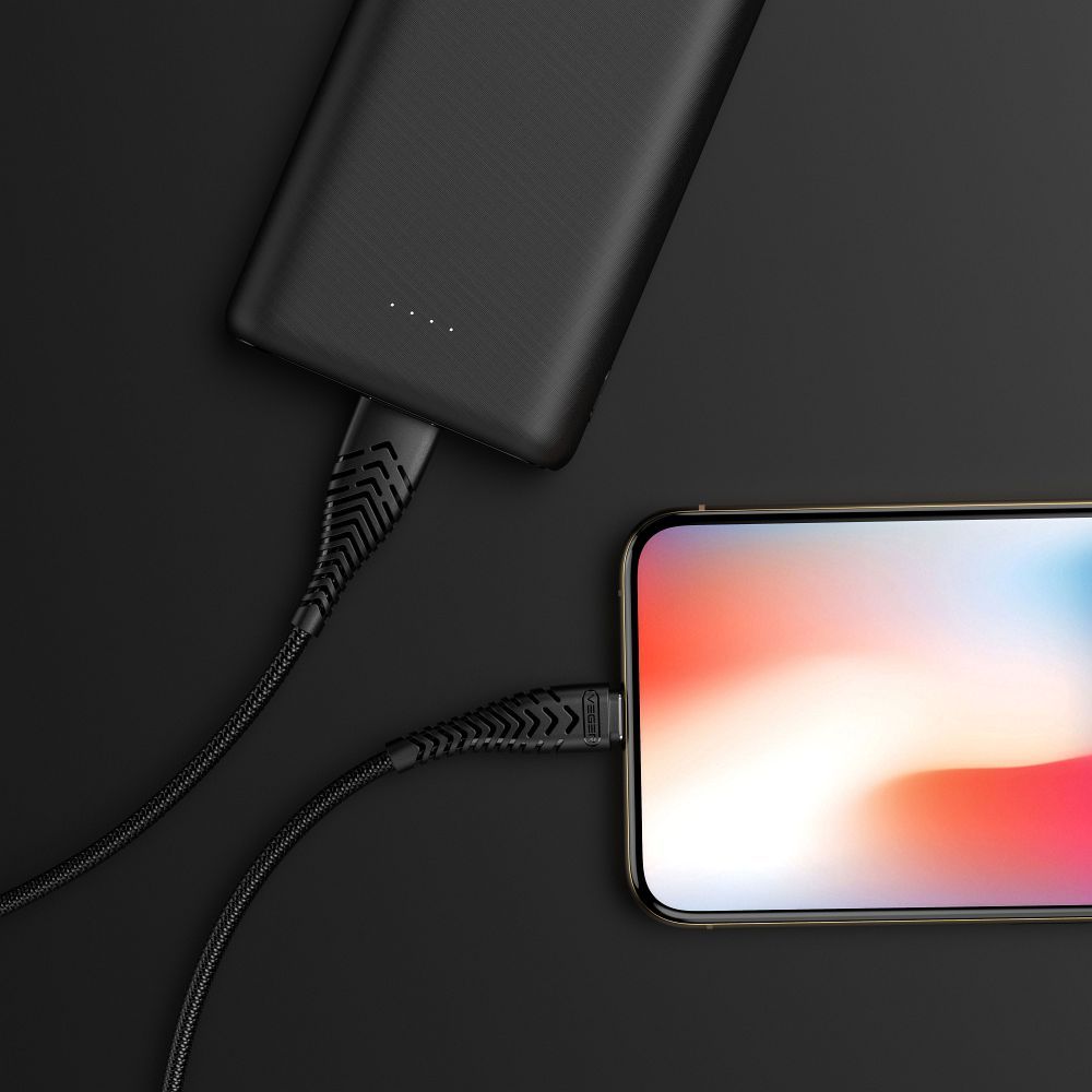 VEGER kabel USB A do Lightning 2,4A V105 1,2 m czarny