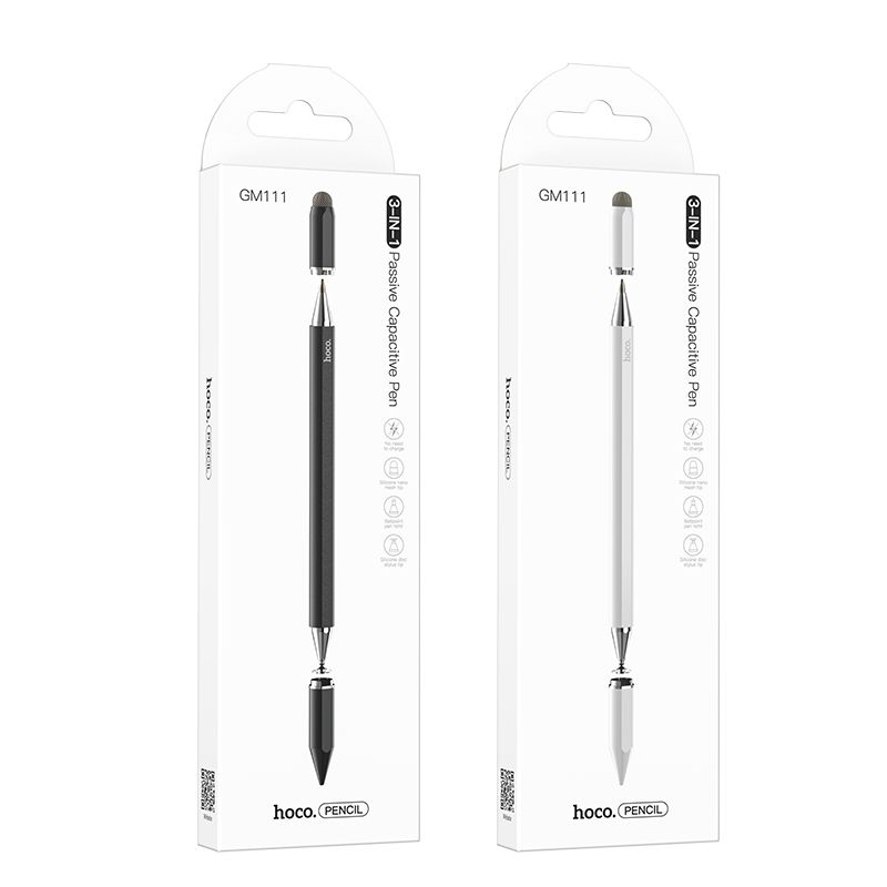 Capacitive pen for tablet passive Hoco 3in1 GM111 white