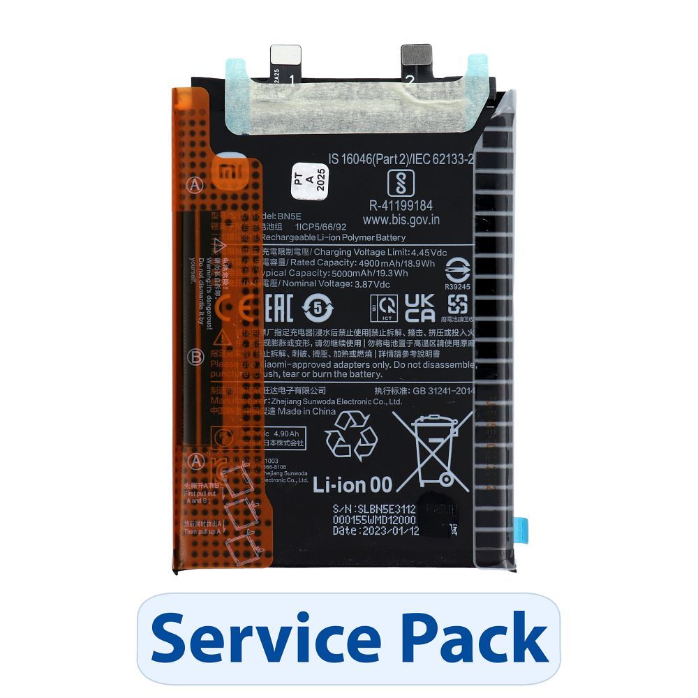 ServicePack Battery BN5E for XIAOMI Redmi Note 12 Pro 4G / X4 Pro 5G / Note 11 Pro 5G