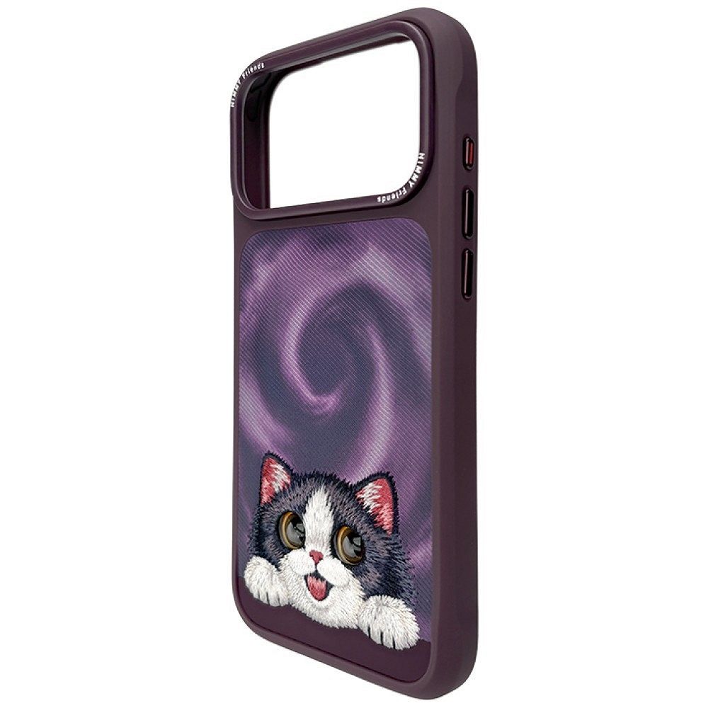 NIMMY case BIG EYED LYING CREAM CAT compatible with MagSafe for IPHONE 18 Pro/17 Pro purple