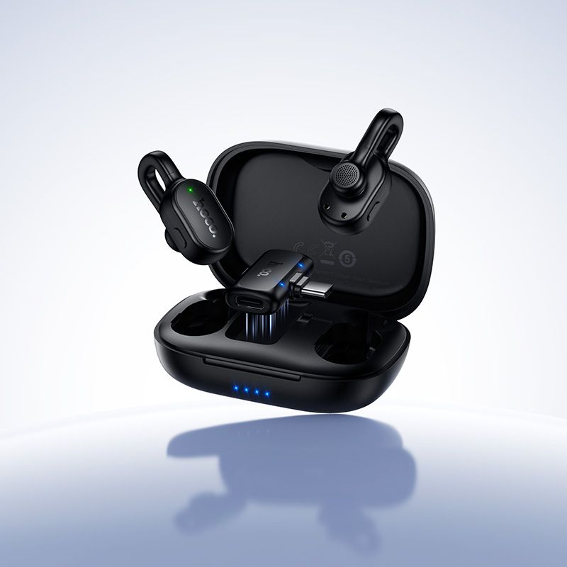 Wireless lavalier microphone USB C Hoco L27 black