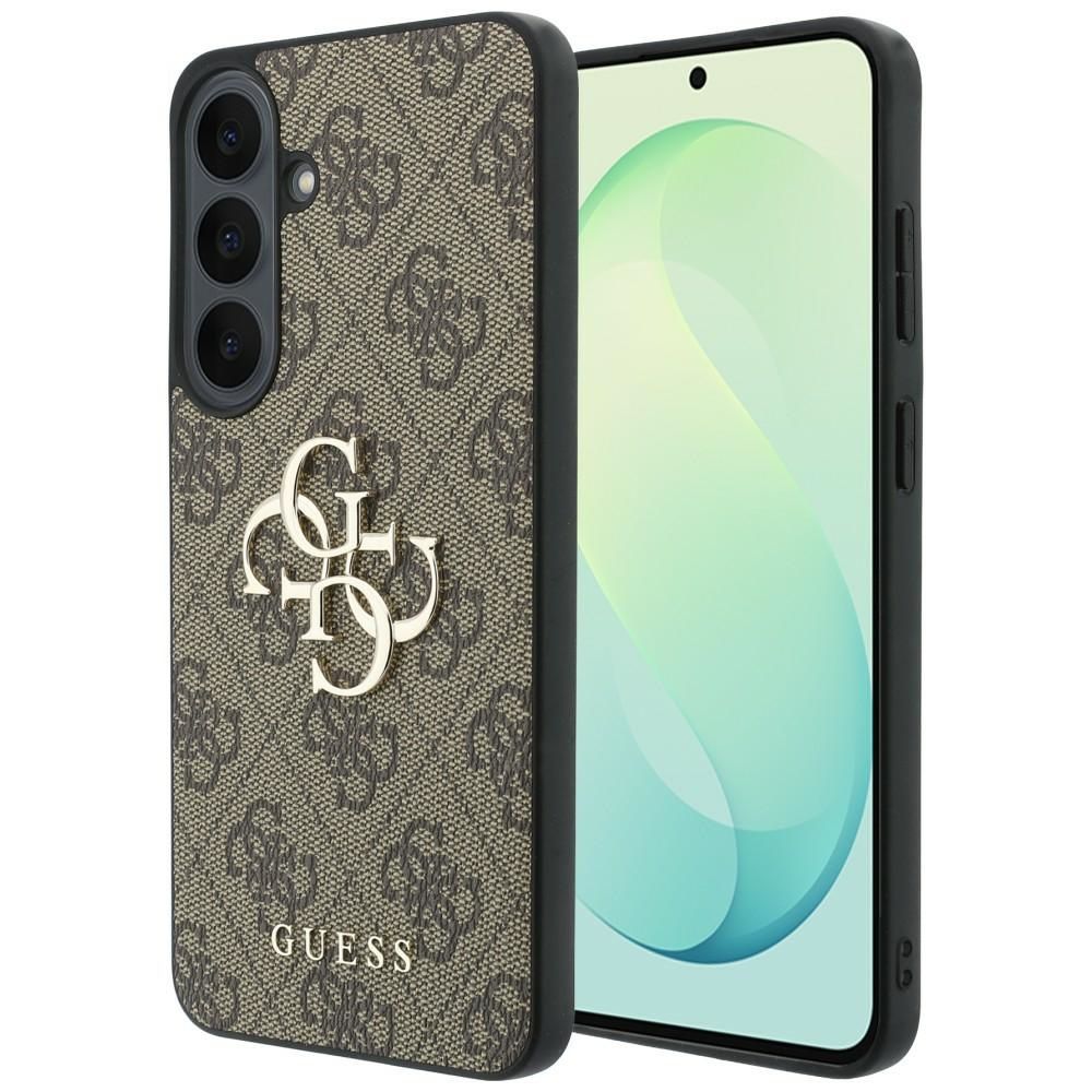 GUESS case for SAMSUNG S26 FE (Leather 4G Metal Logo) brown