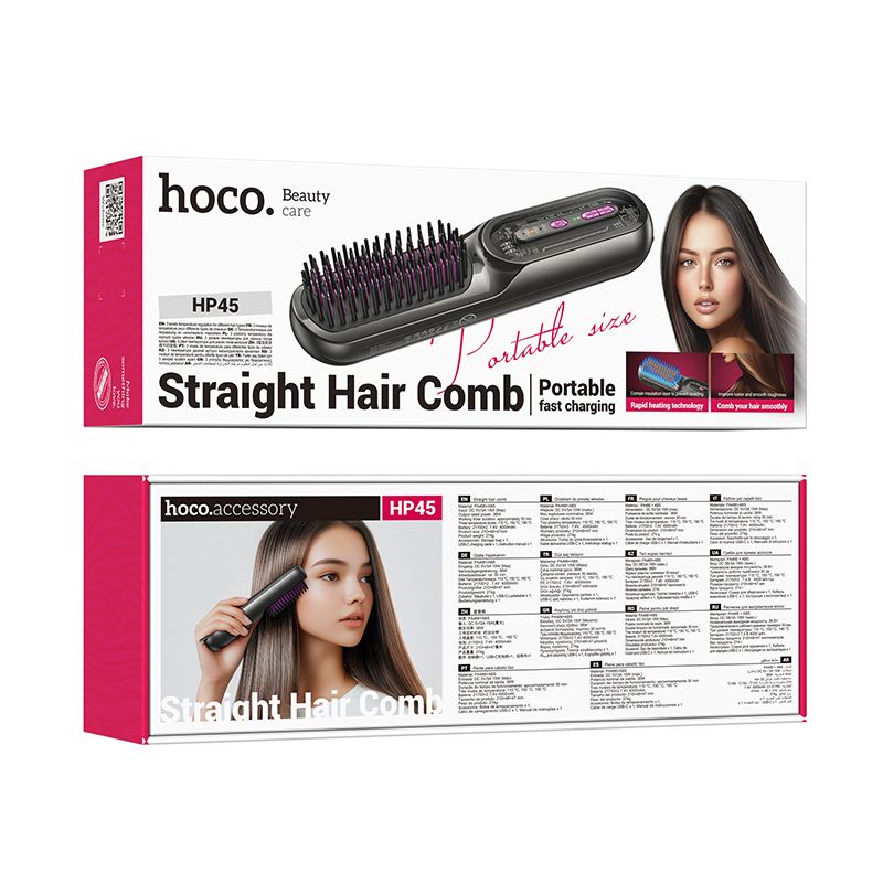 Hair straightener Hoco with comb HP45 gray