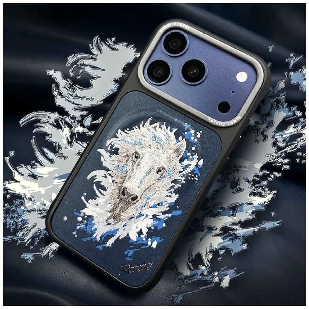 NIMMY case HORSE compatible with MagSafe for IPHONE 18 Pro/17 Pro navy blue