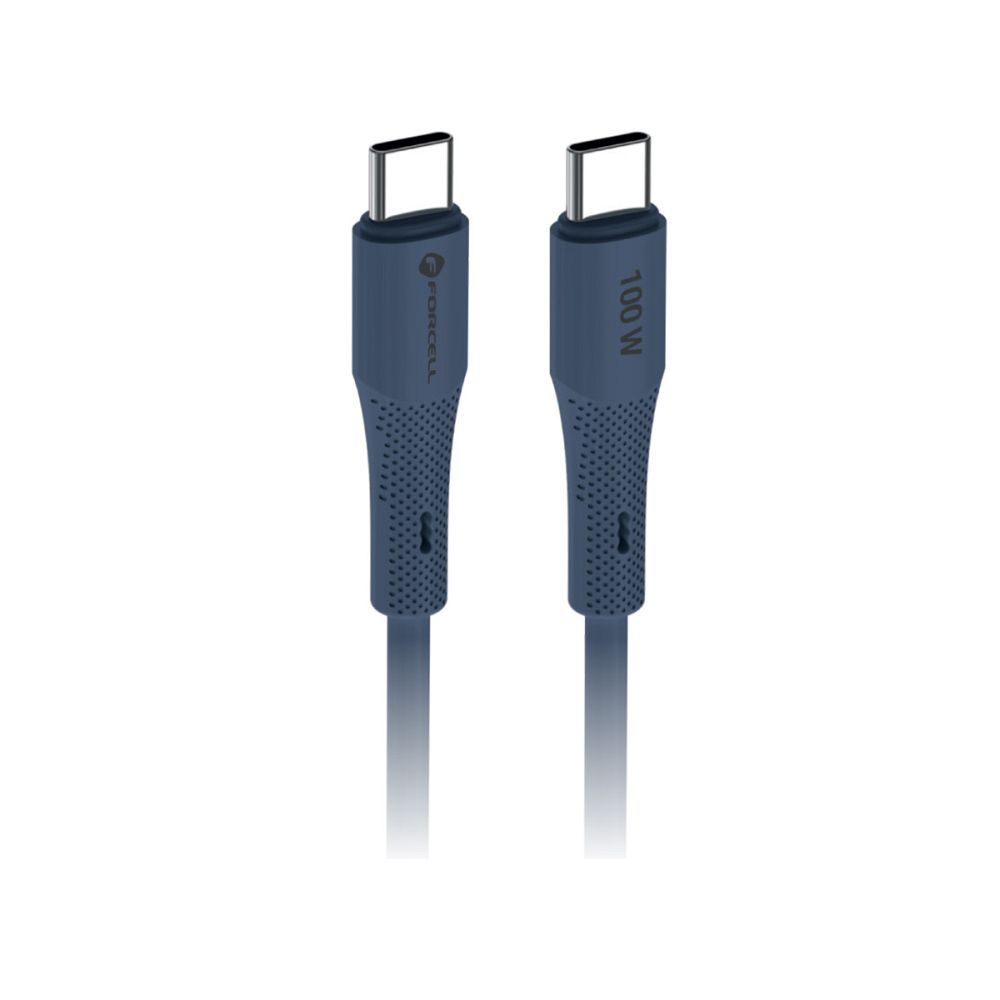 Cable USB C to USB C Forcell F-Energy QC4.0 PD 5A 100W Silicone 1 m C347 navy blue
