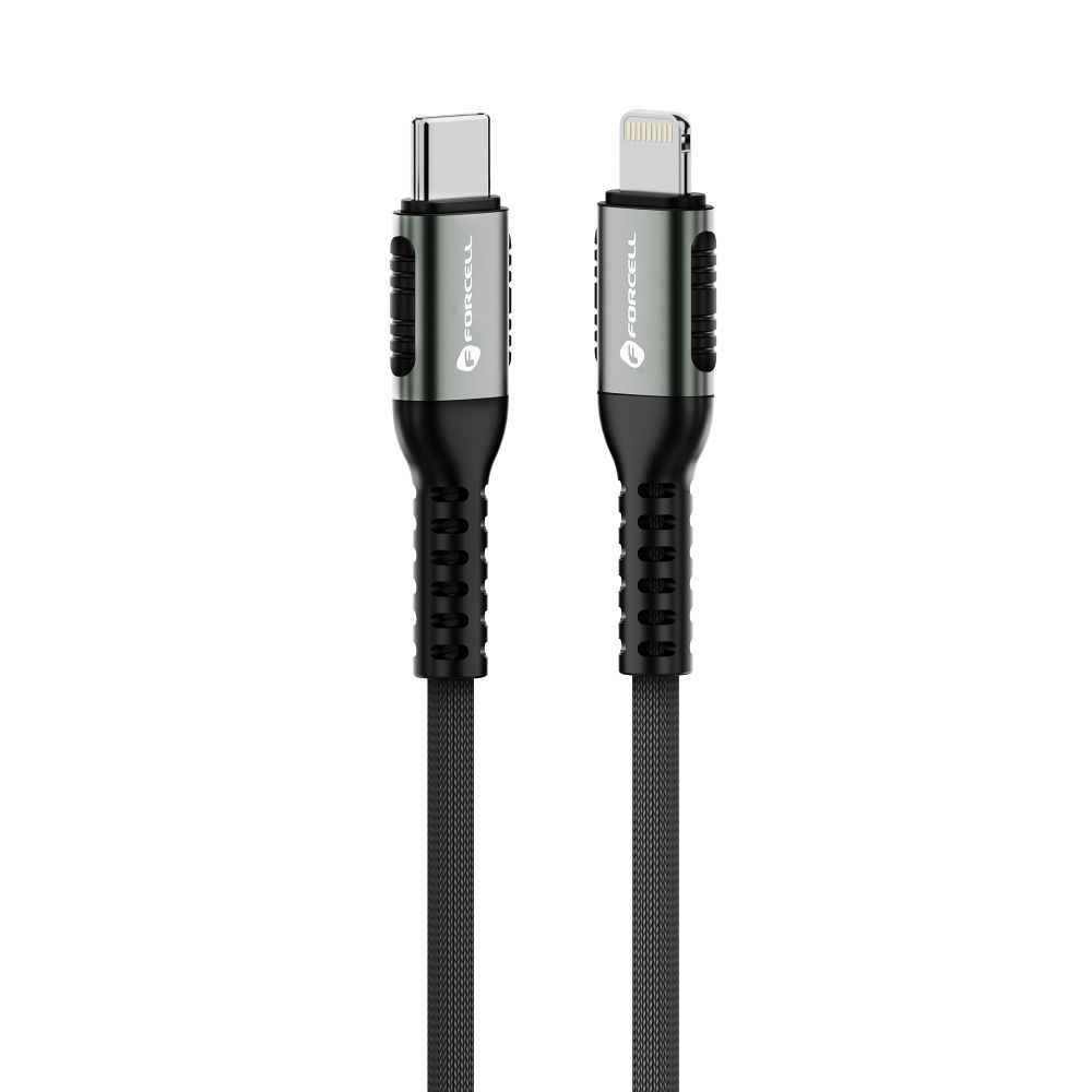 Cable USB C to Lightning Forcell F-Energy PD 3A 27W Cafule 0,5 m C259 black