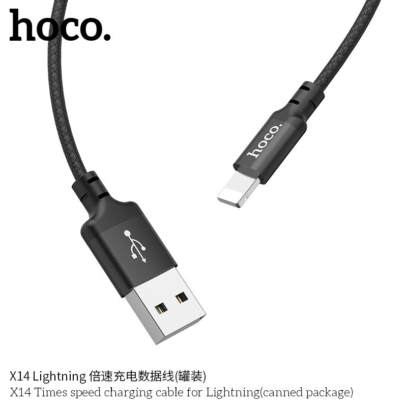 HOCO cable USB A to Lightning X14 1 m black