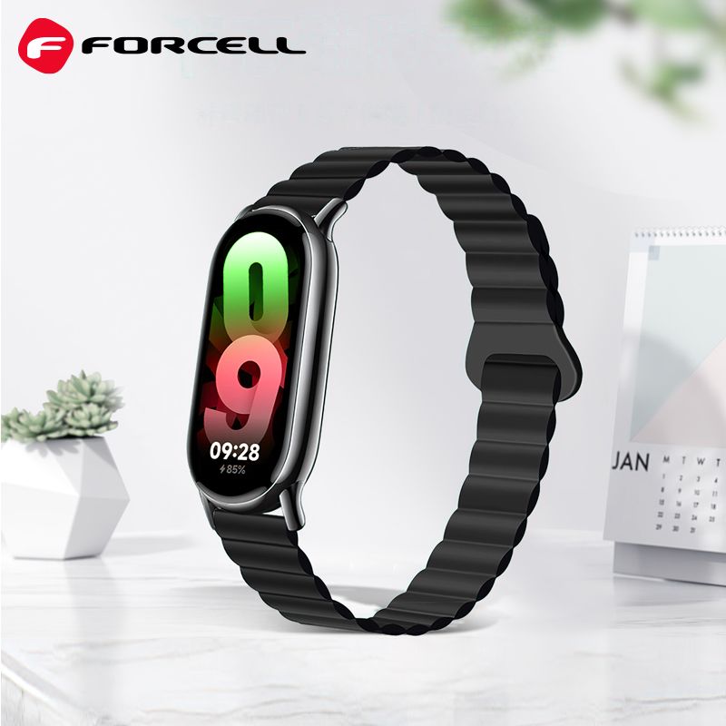 Pasek do Mi Band 8 Xiaomi Forcell F-Design FX8 sprzączka silikon czarny