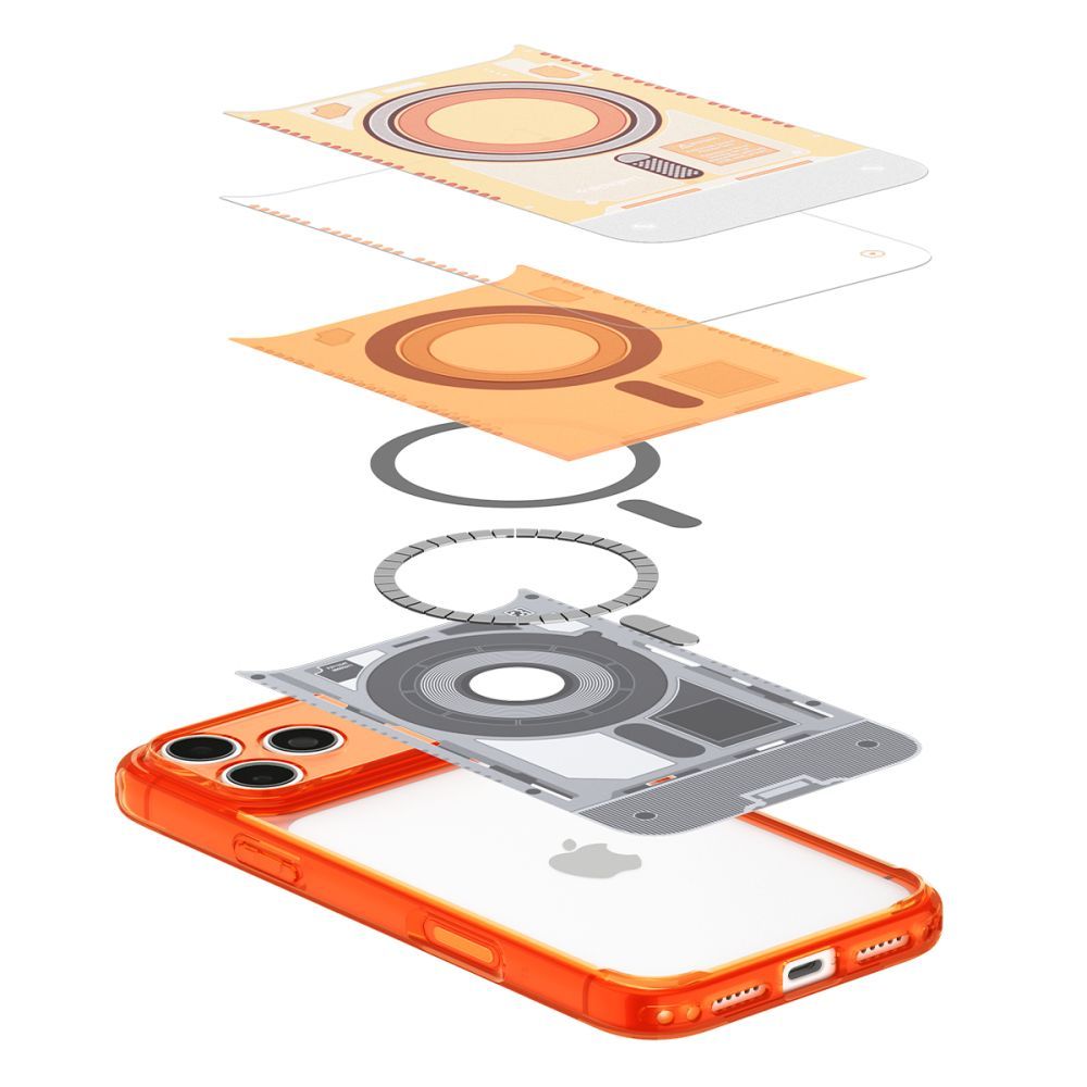 SPIGEN case ULTRA HYBRID compatible with MagSafe for IPHONE 17 Pro/18 Pro c-one tangerine