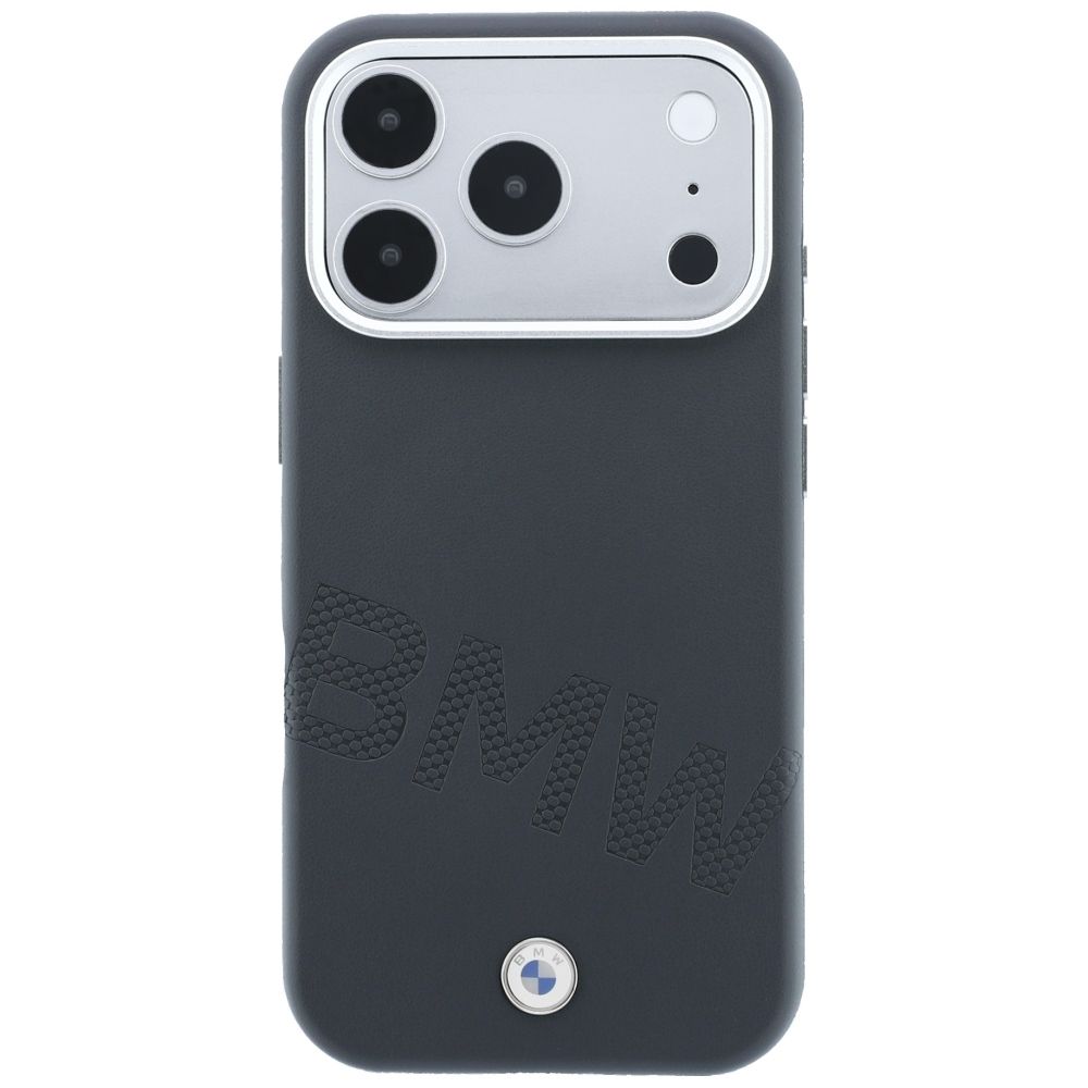 BMW case for IPHONE 18 Pro Max/17 Pro Max compatible with MagSafe (Sign Inclined Deboss Letters) grey
