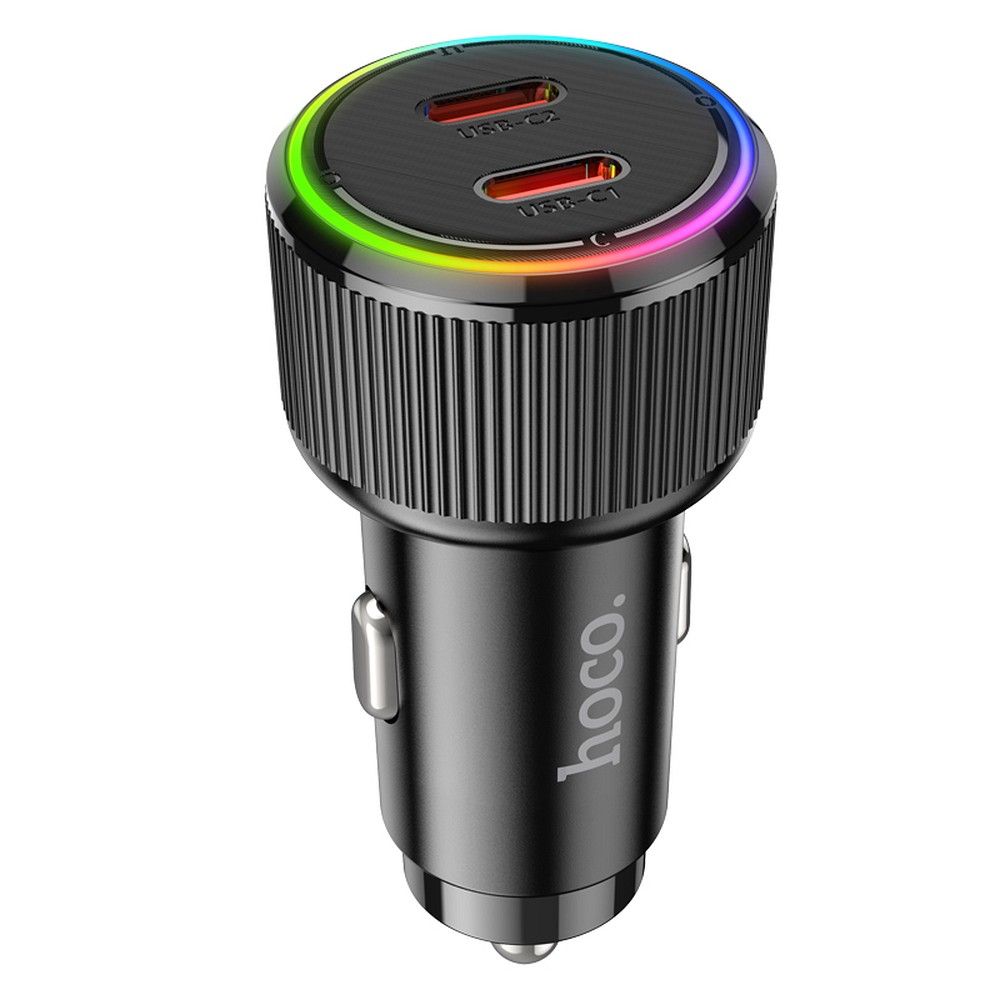 HOCO car charger 2 x Type C QC PD 50W NZ14B black