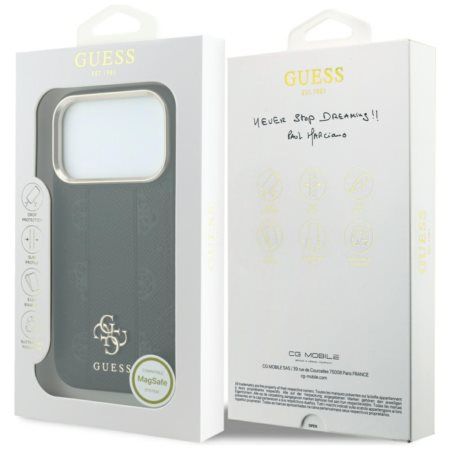 Case for IPHONE 18 Pro/17 Pro compatible with MagSafe (Stripe Peony 4G Logo) black