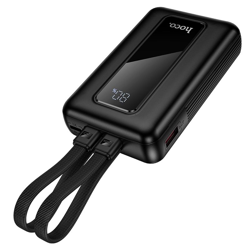 Powerbank 10000 mAh QC PD 22,5W with built-in cables USB C+ Lightning Hoco J162 black