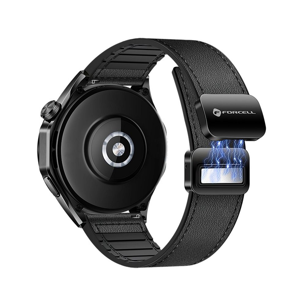 Strap to Samsung Galaxy Watch Forcell F-Design FS20 magnetic eco-friendly leather 22 mm black