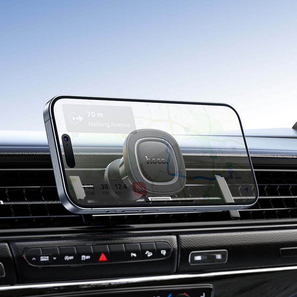 Magnetic car phone holder Hoco air vent H72 black and gray