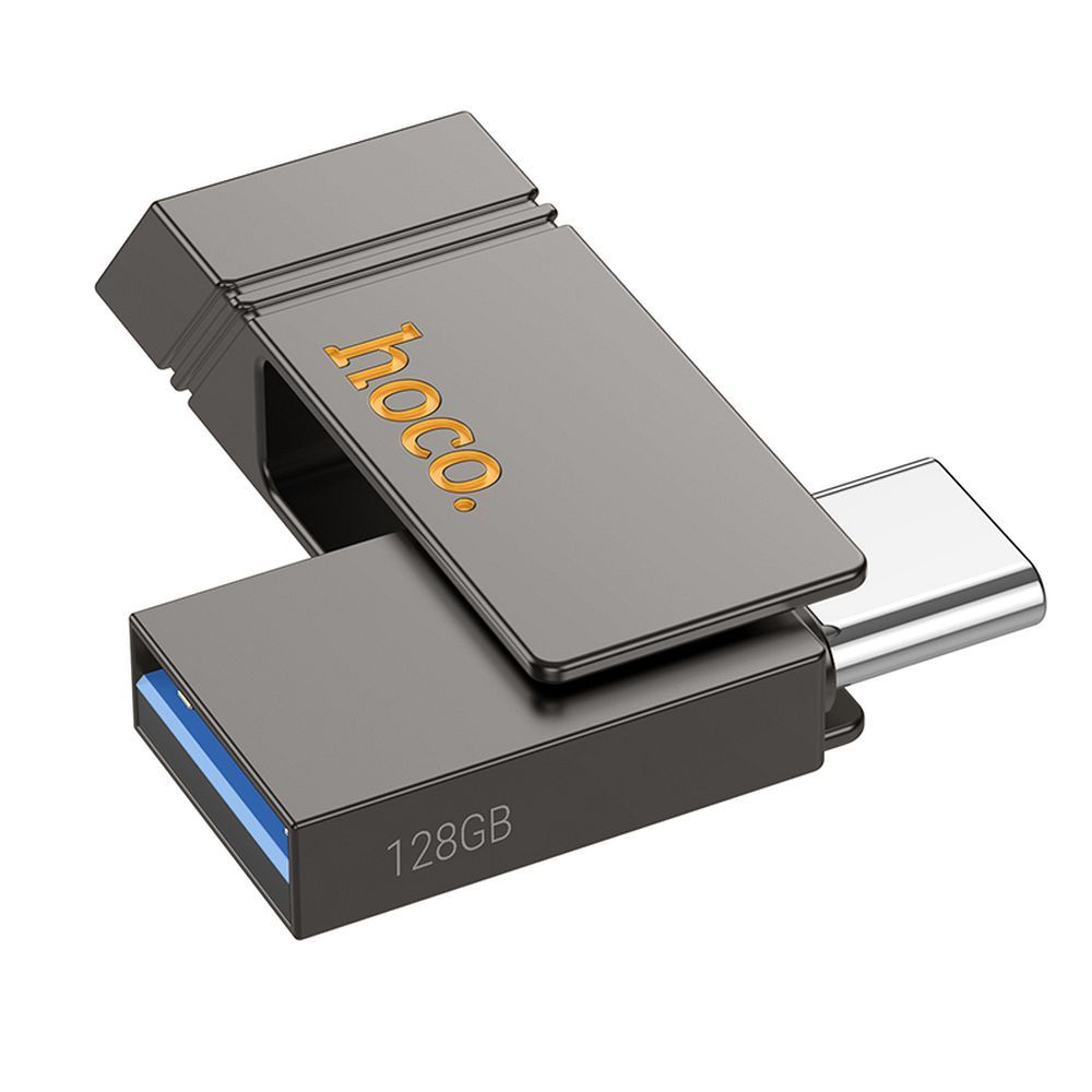 Pendrive 128GB USB 3.2 (USB A + USB C) Hoco UD14 szary