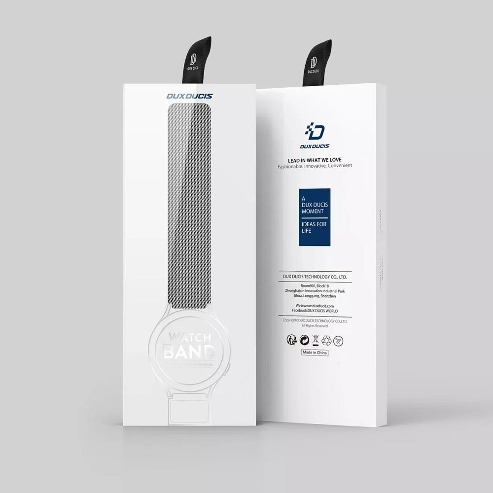 DUX DUCIS pasek MILANESE magnetyczny ze stali nierdzewnej 20 mm srebrny