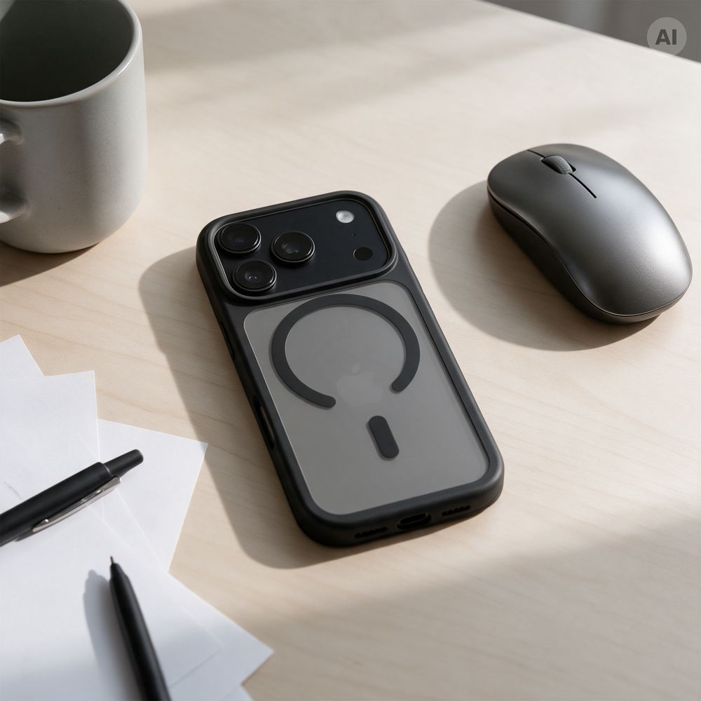 Case for iPhone 13 / 14 Forcell F-Protect Smoke Hybrid Premium Lite compatible with MagSafe black