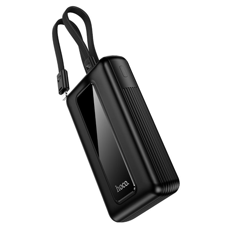 Powerbank 20000 mAh QC PD 22,5W with built-in cables USB C+ Lightning Hoco J162A black