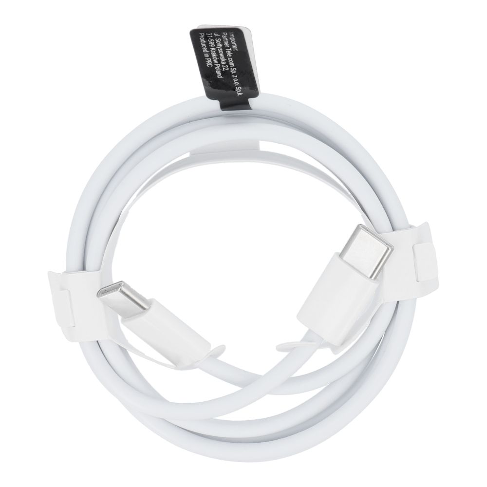 C-típusú–C-típusú kábel, PD, QC3.0, 3 A, 30 W, HD26, dobozos, 1 m, fehér