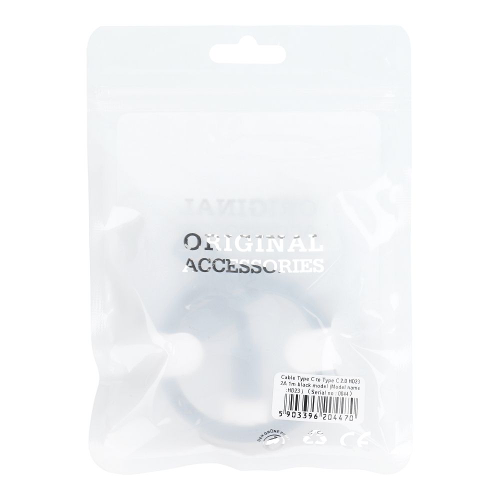 Kabel Typ C do Typ C PD 40W HD23 1 m czarny