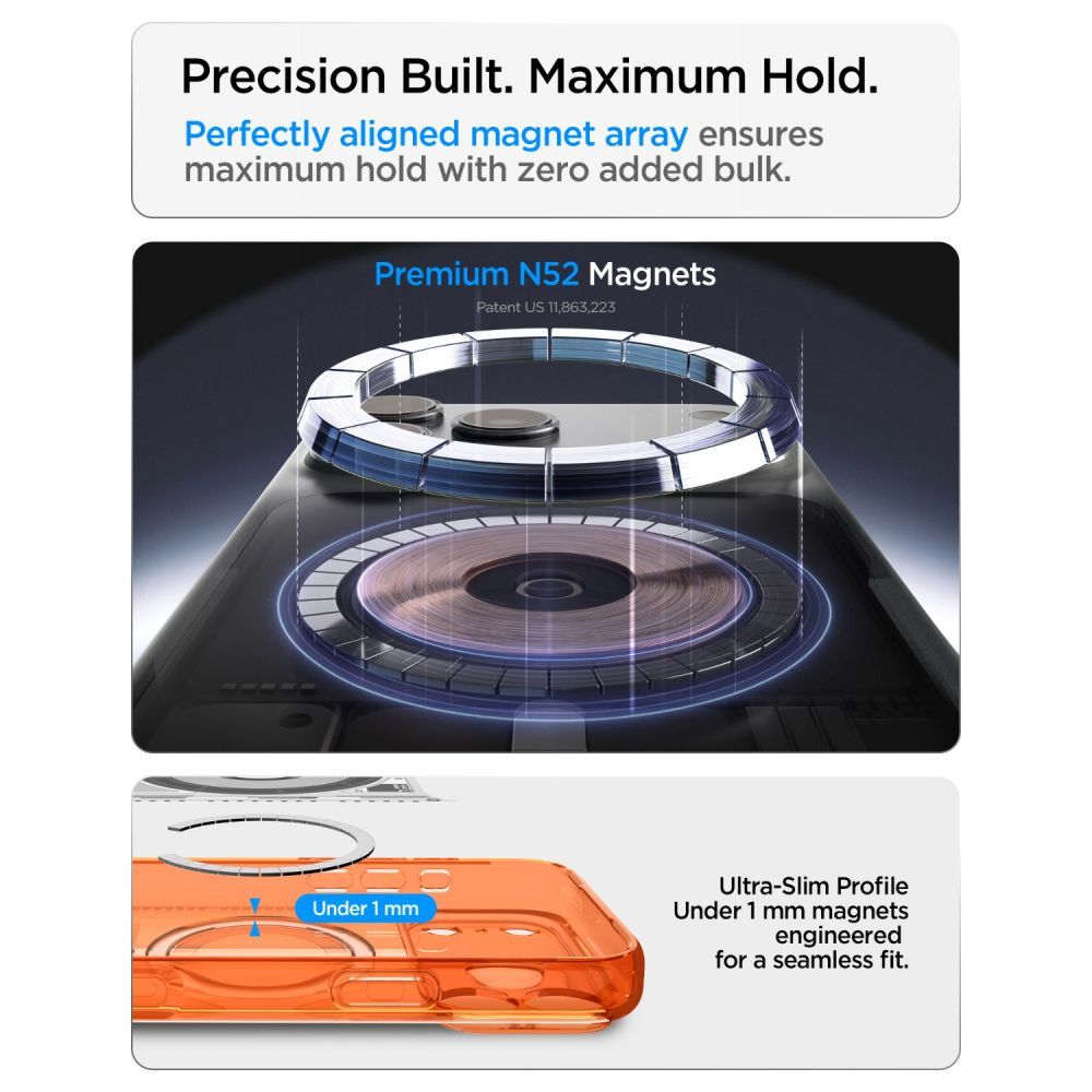 SPIGEN case ULTRA HYBRID compatible with MagSafe for IPHONE 17 Pro/18 Pro c-one tangerine