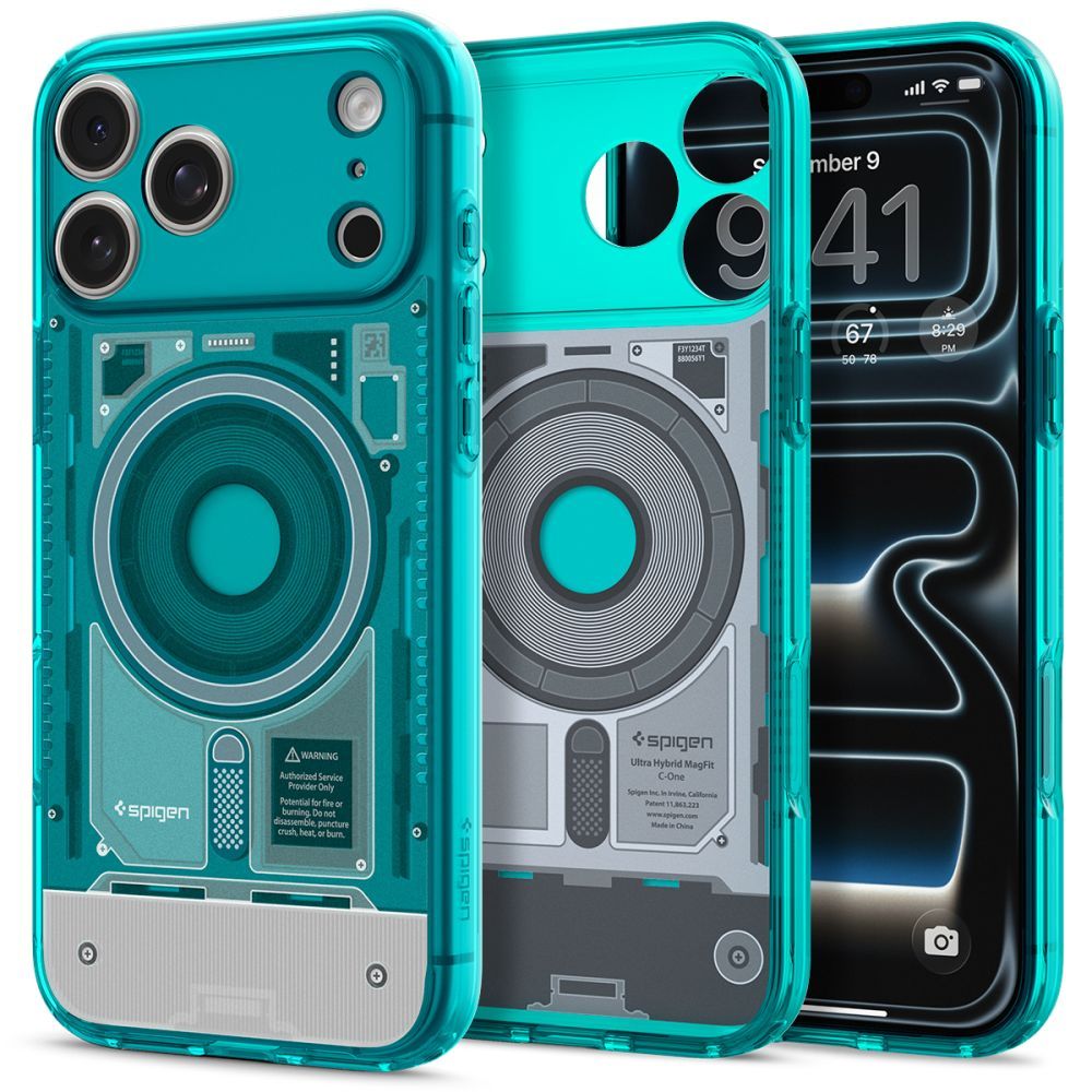 SPIGEN case ULTRA HYBRID compatible with MagSafe for IPHONE 17 Pro/18 Pro c-one bondi blue
