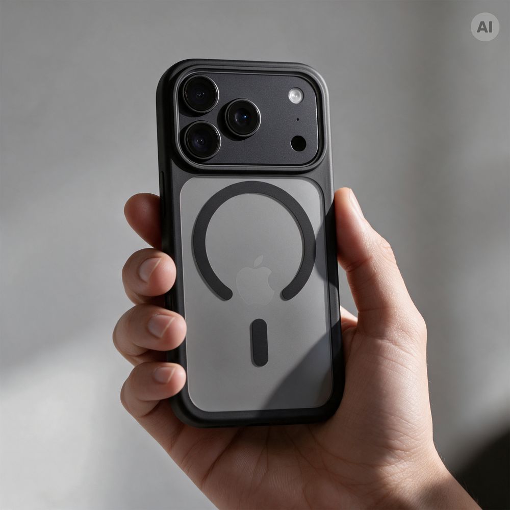 Case for iPhone 12 / 12 Pro Forcell F-Protect Smoke Hybrid Premium Lite compatible with MagSafe black