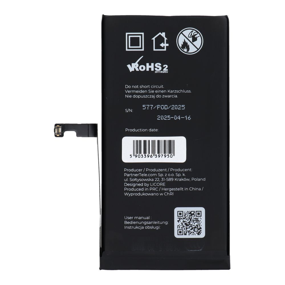 LICORE bateria do IPHONE 15 Plus 4383 mAh