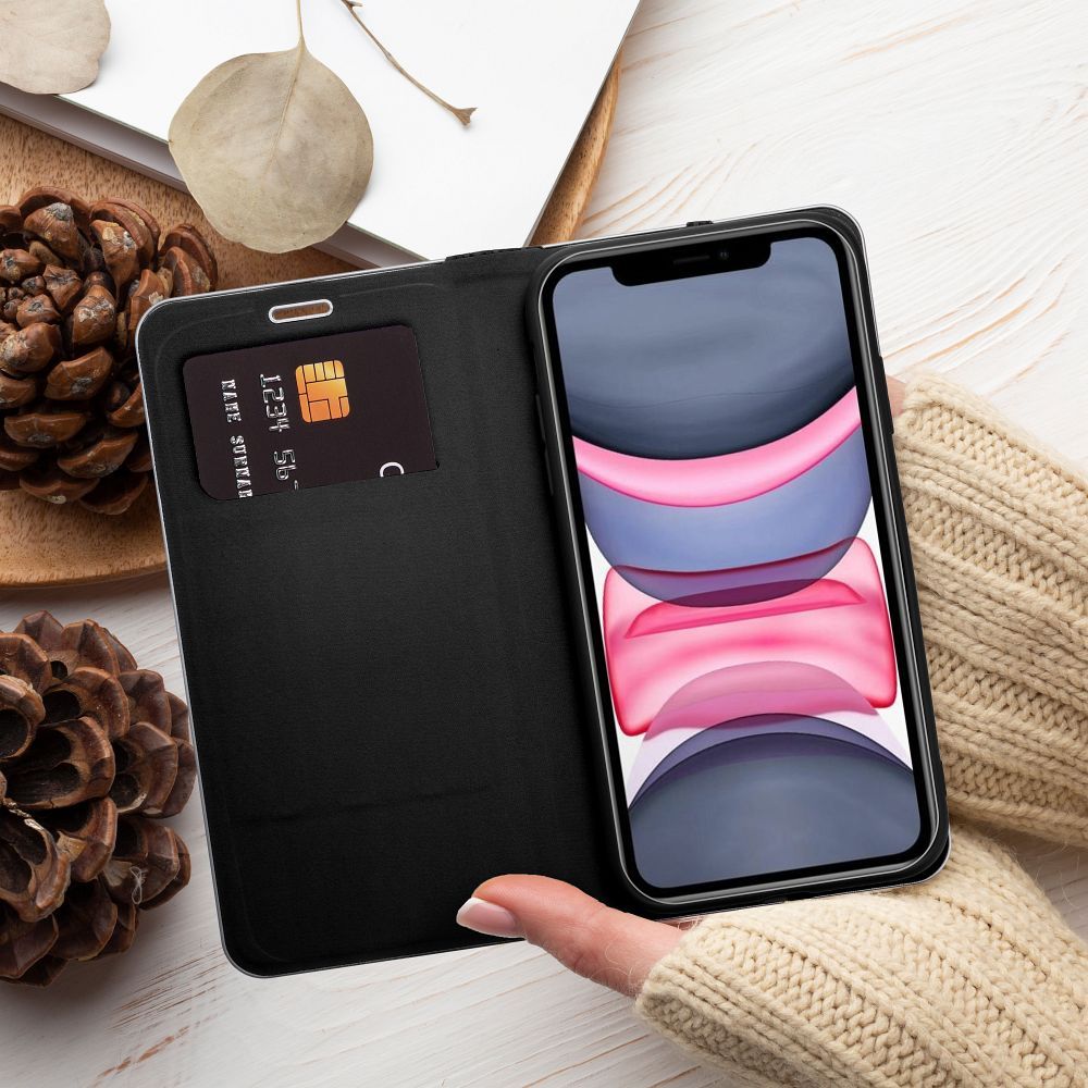 Kabura LUNA Book Carbon do IPHONE 17 czarny