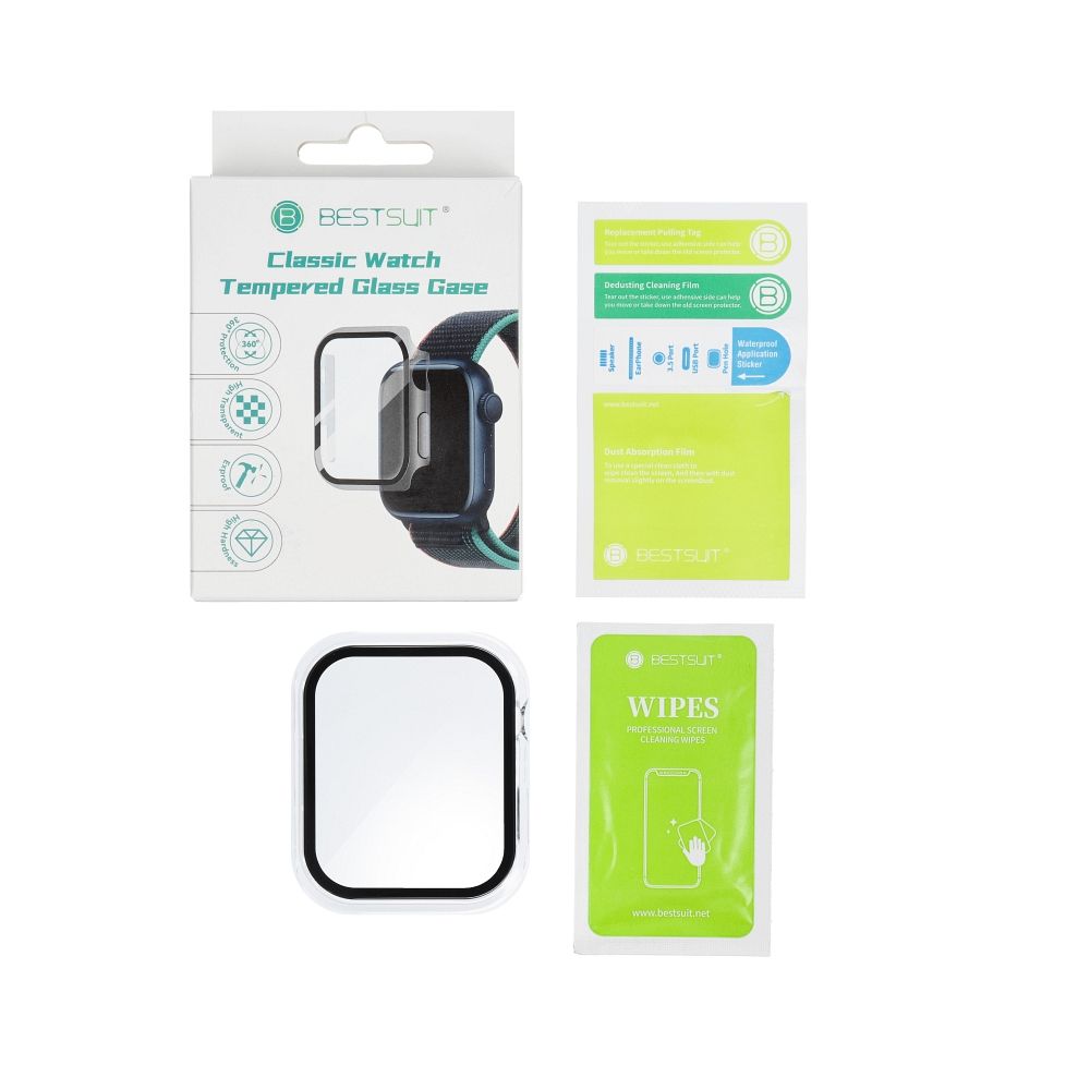 Bestsuit Case with Hybrid Glass for Apple Watch 10/11 42mm - transparent