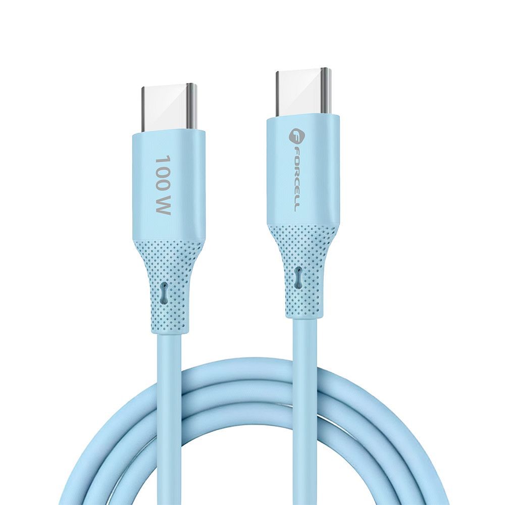 Cable USB A to Micro USB Forcell F-Energy QC3.0 2,4A 18W Silicone 1 m C341 blue