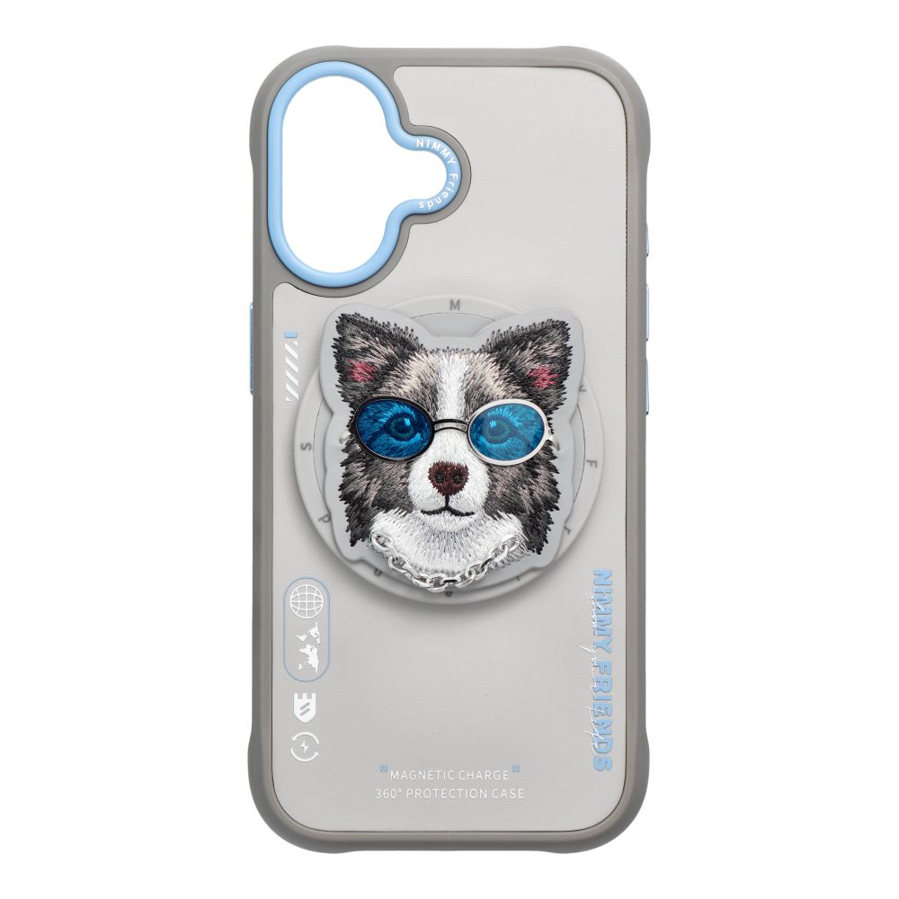 NIMMY case GLASSES COOL DOG compatible with MagSafe for IPHONE 17 gray
