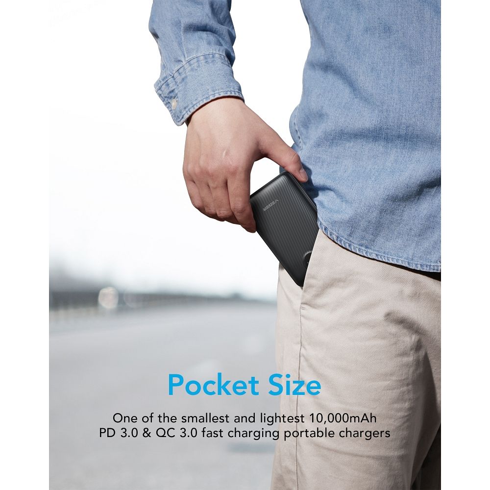 VEGER powerbank 10000 mAh PD QC3.0 2A 22,5W S11 (W1140) czarny