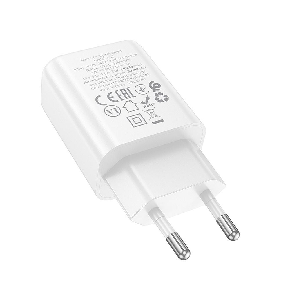Hoco USB-C QC PD 30 W N62 fehér telefon-töltő