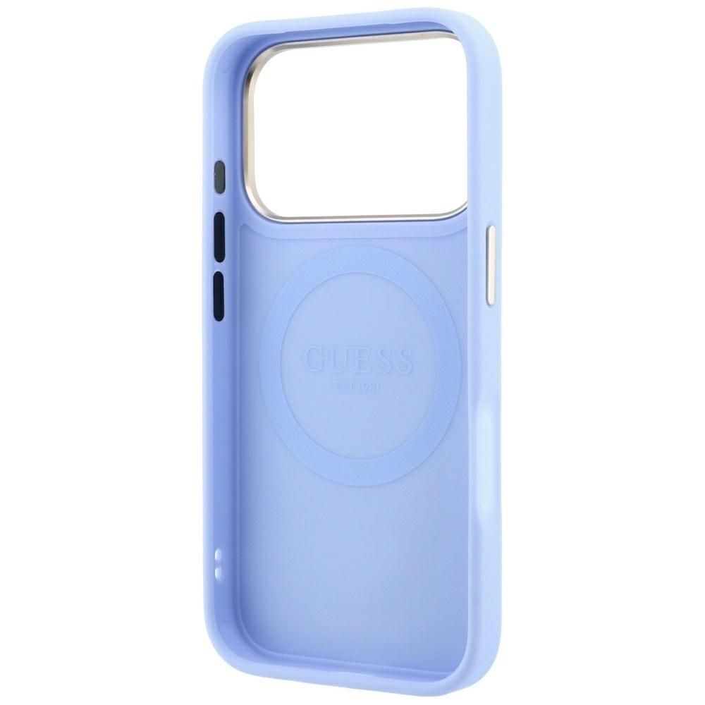 Case for IPHONE 18 Pro/17 Pro compatible with MagSafe (Stripe Peony 4G Logo) light blue
