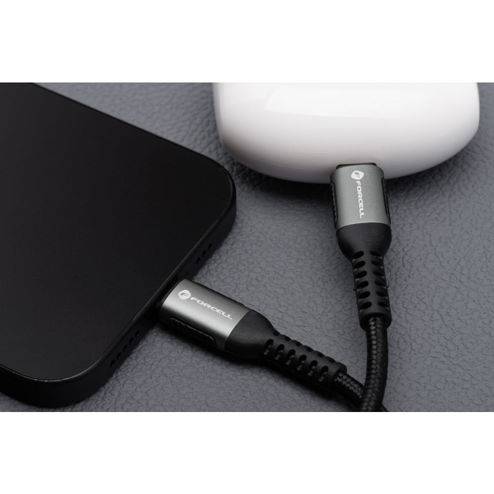 Cable USB A to USB C Forcell F-Energy QC4.0 3A 66W Cafule 2 m C256 black