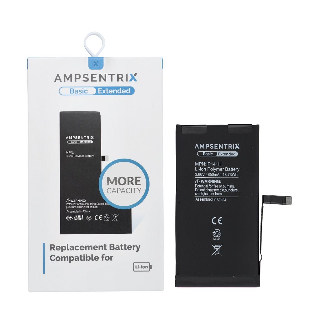 AmpSentrix Basic battery for iPhone 14 Plus (high capacity 4850 mAh)