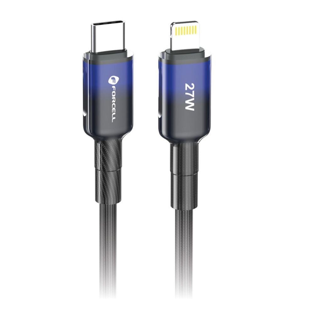 Cable USB C to Lightning Forcell F-Energy PD 3A 27W Gradient 1 m C356 black