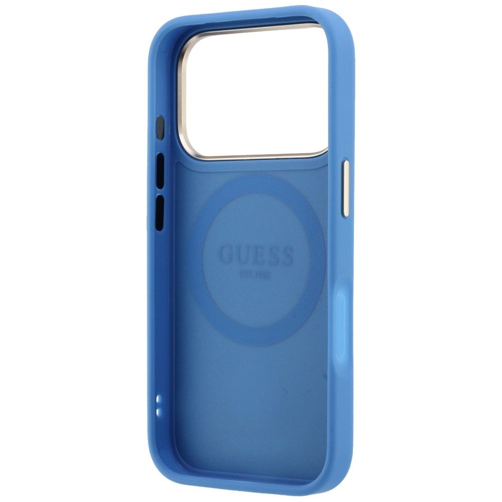 Case for IPHONE 18 Pro/17 Pro compatible with MagSafe (Stripe Round and Classic Logos 4G) blue
