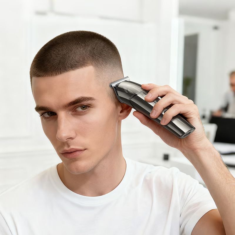 Hair clipper set Hoco HP26 metal gray